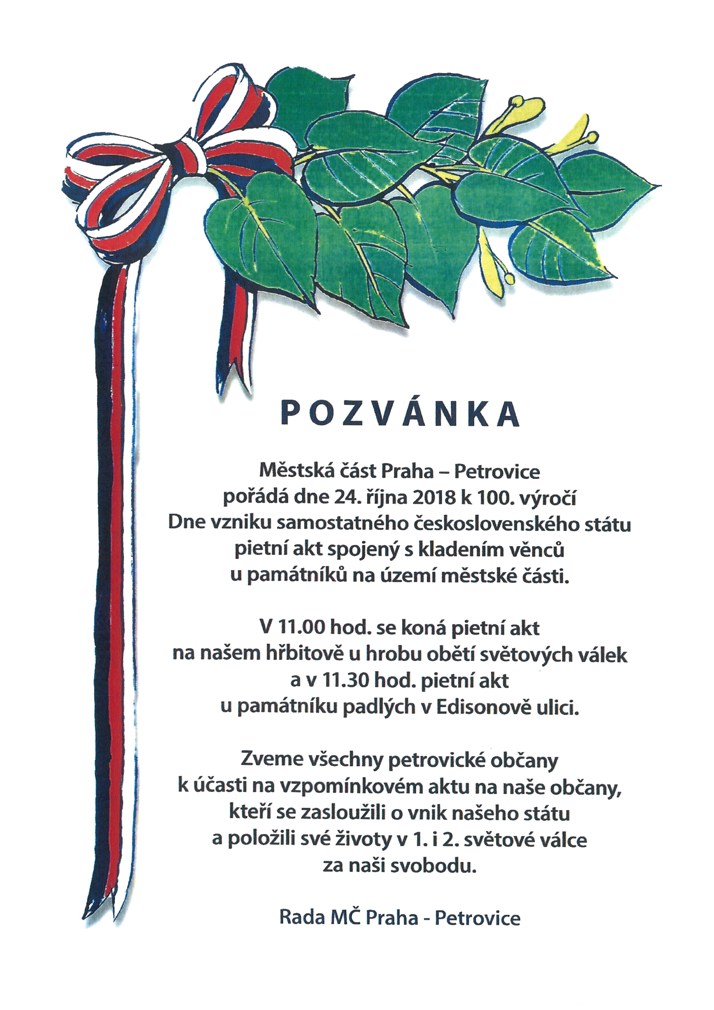 2018 10 24 Pietní akt Petrovice