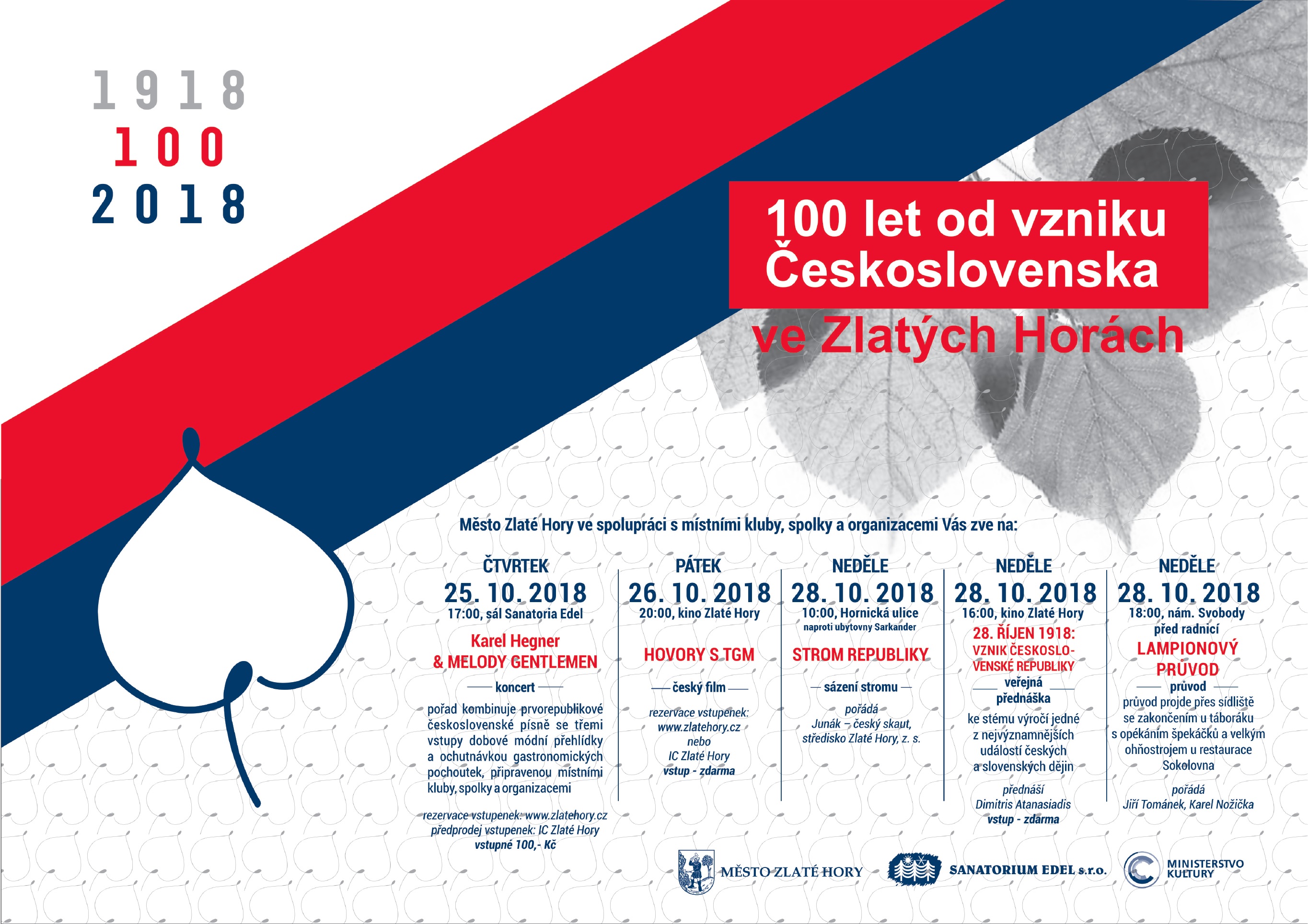2018 10 25 100 let od vzniku Československa ve Zlatých Horách