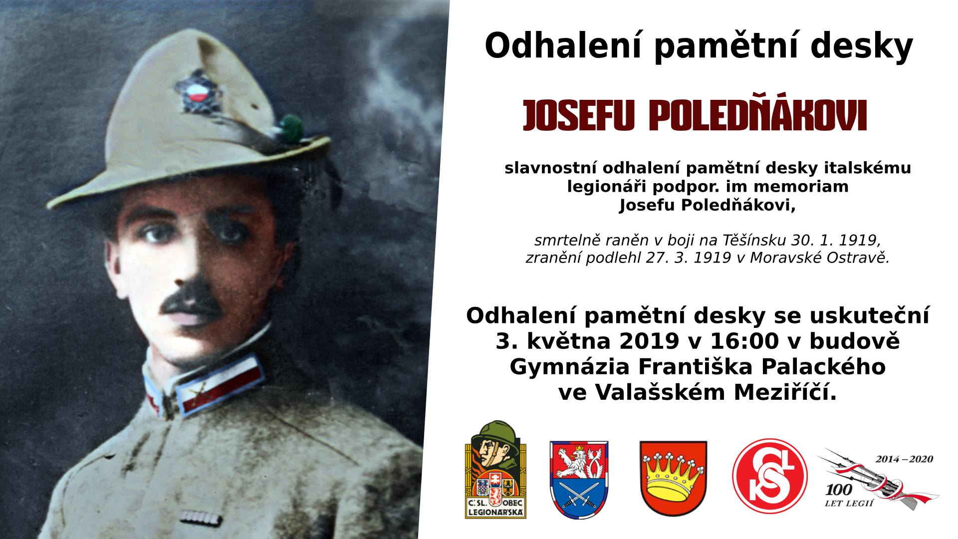 2019 03 27 Odhalení pamětní desky Josefu Poledňákovi