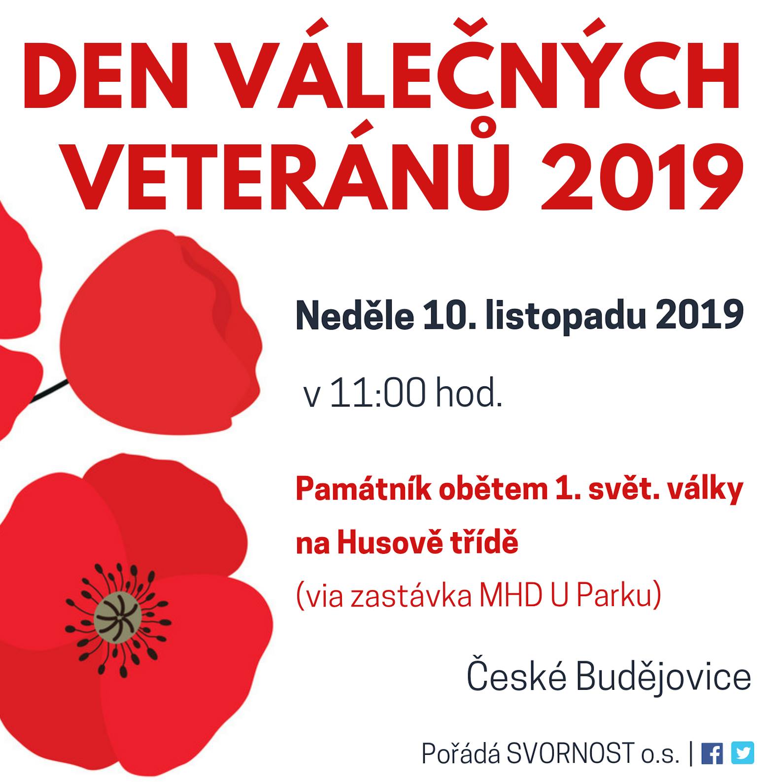 2019 11 10 Den válečných veteránů v Českých Budějovicích