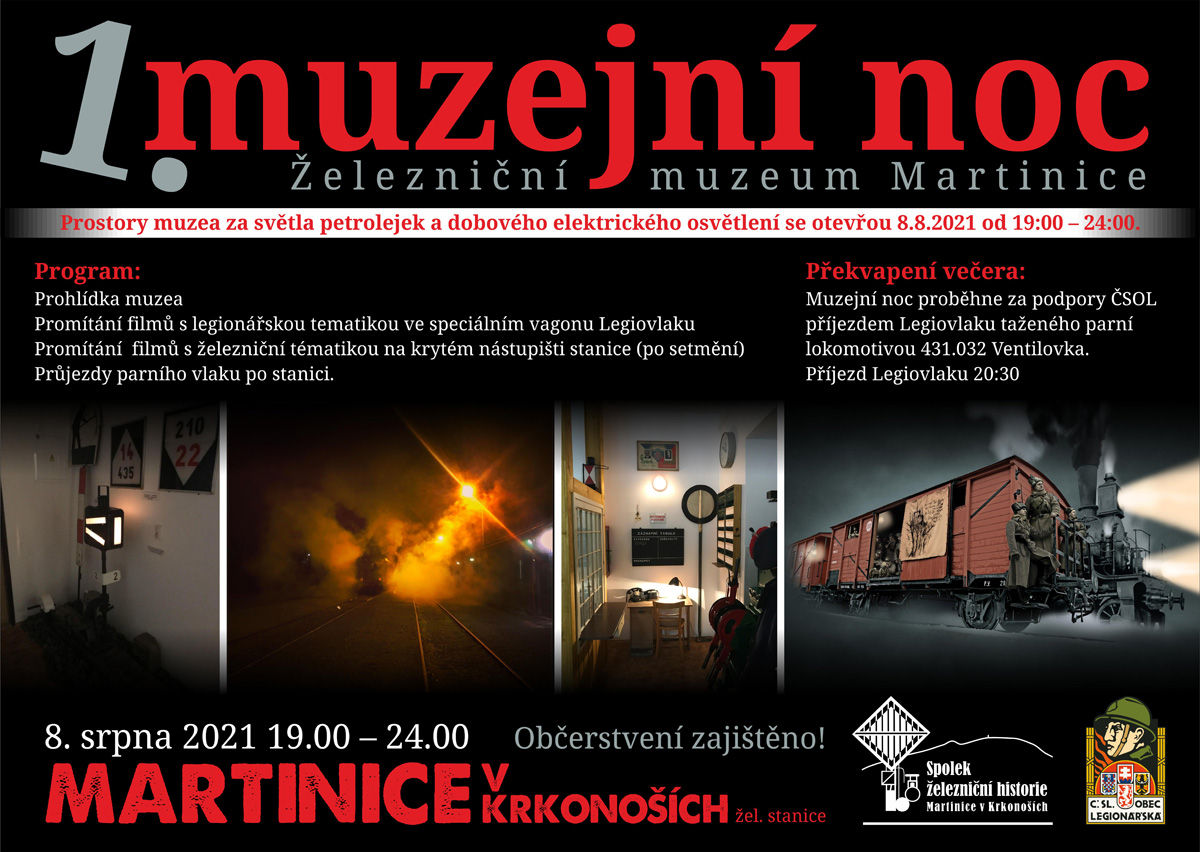 2021 08 08 1. muzejní noc Železniční muzeum Martinice