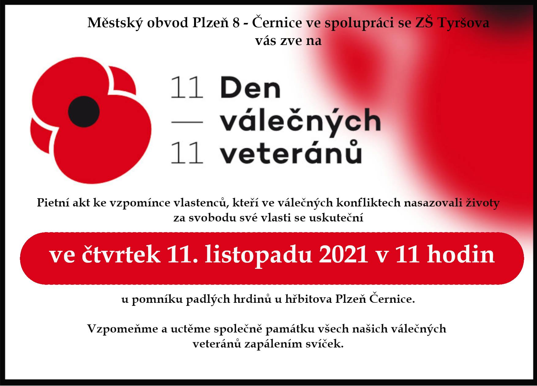 2021 11 11 Den válečných veteránů v Plzni Černicích