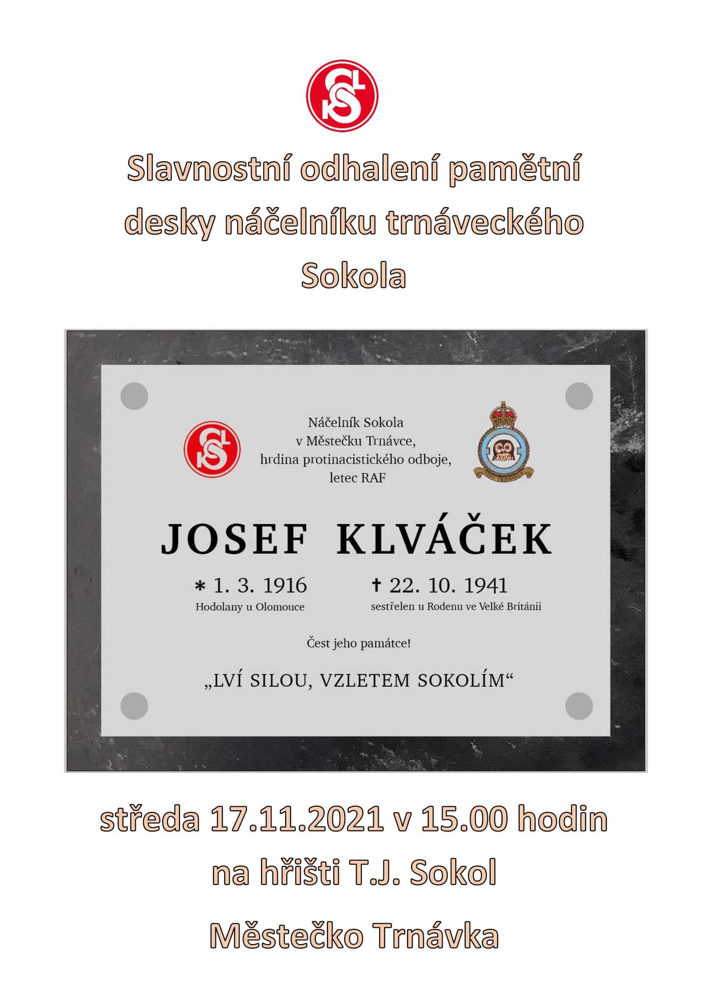 2021 11 17 Vzpomínka na Josefa Klváčka