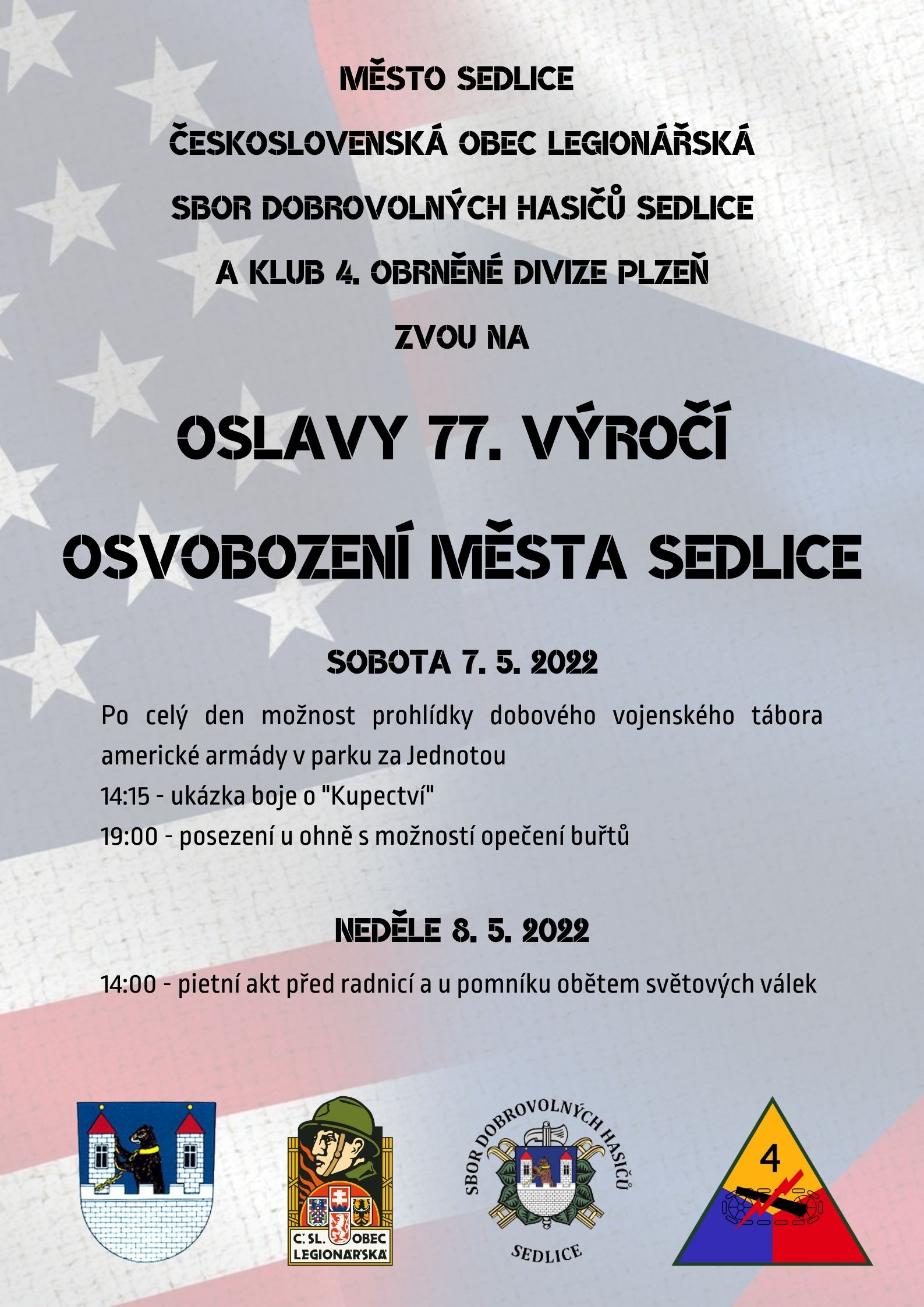 2022 05 07 Oslavy 77. výročí osvobození města Sedlice
