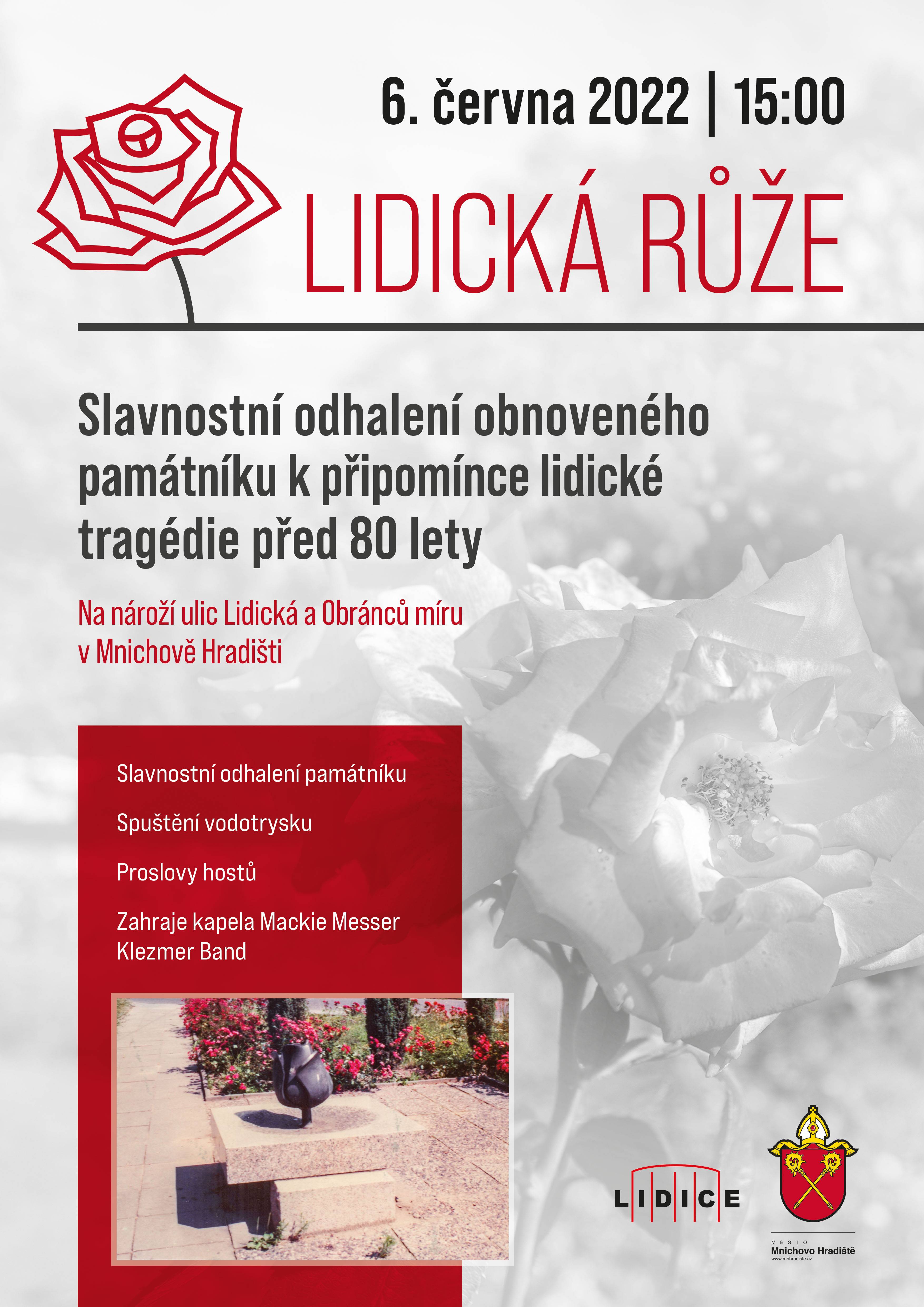 2022 06 06 Slavnostní odhalení obnoveného památníku Lidické růže