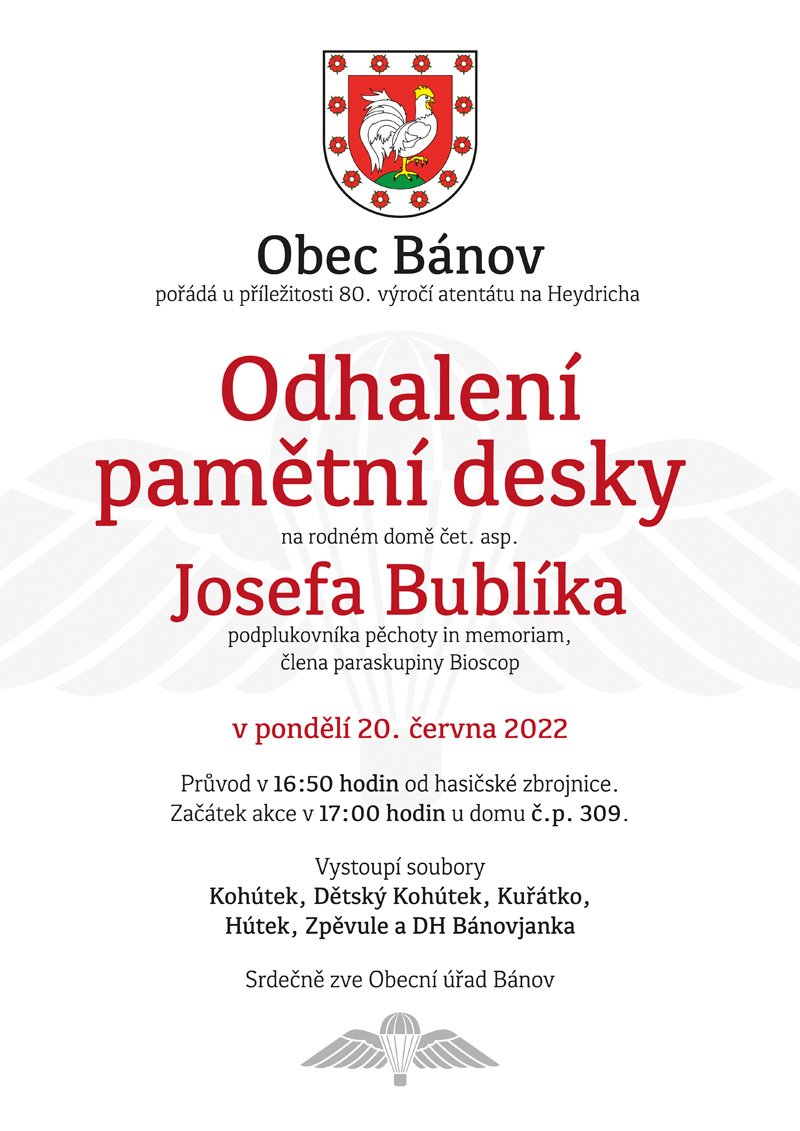 2022 06 20 Odhalení pamětní desky Josefa Bublíka