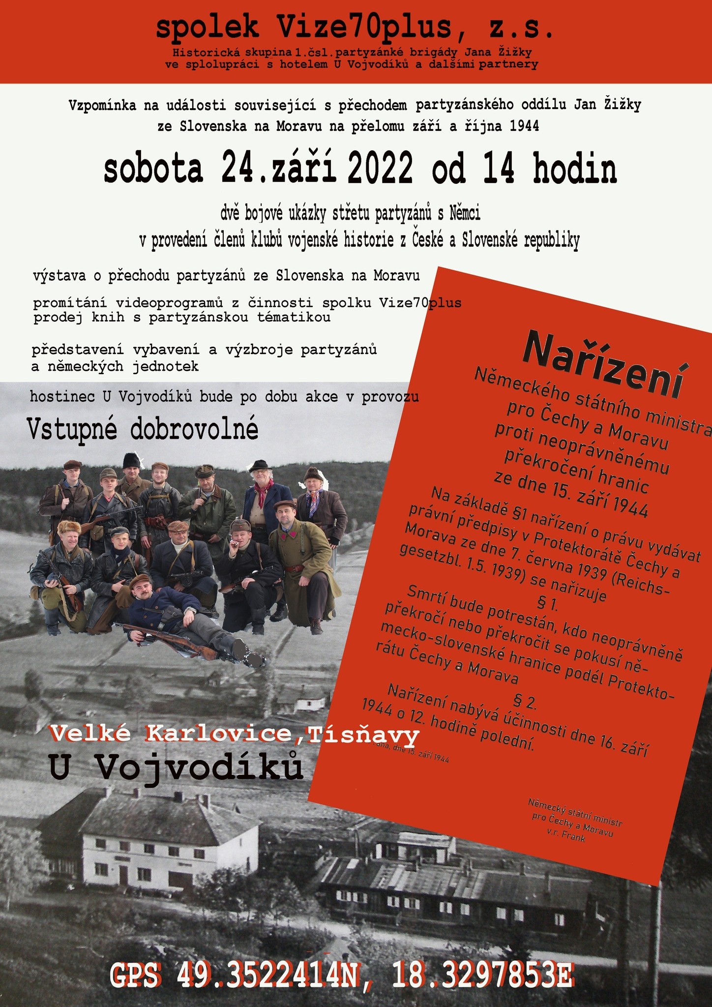 2022 09 24 Vzpomínka na přechod partyzánského oddílu Jan Žižka na Moravu