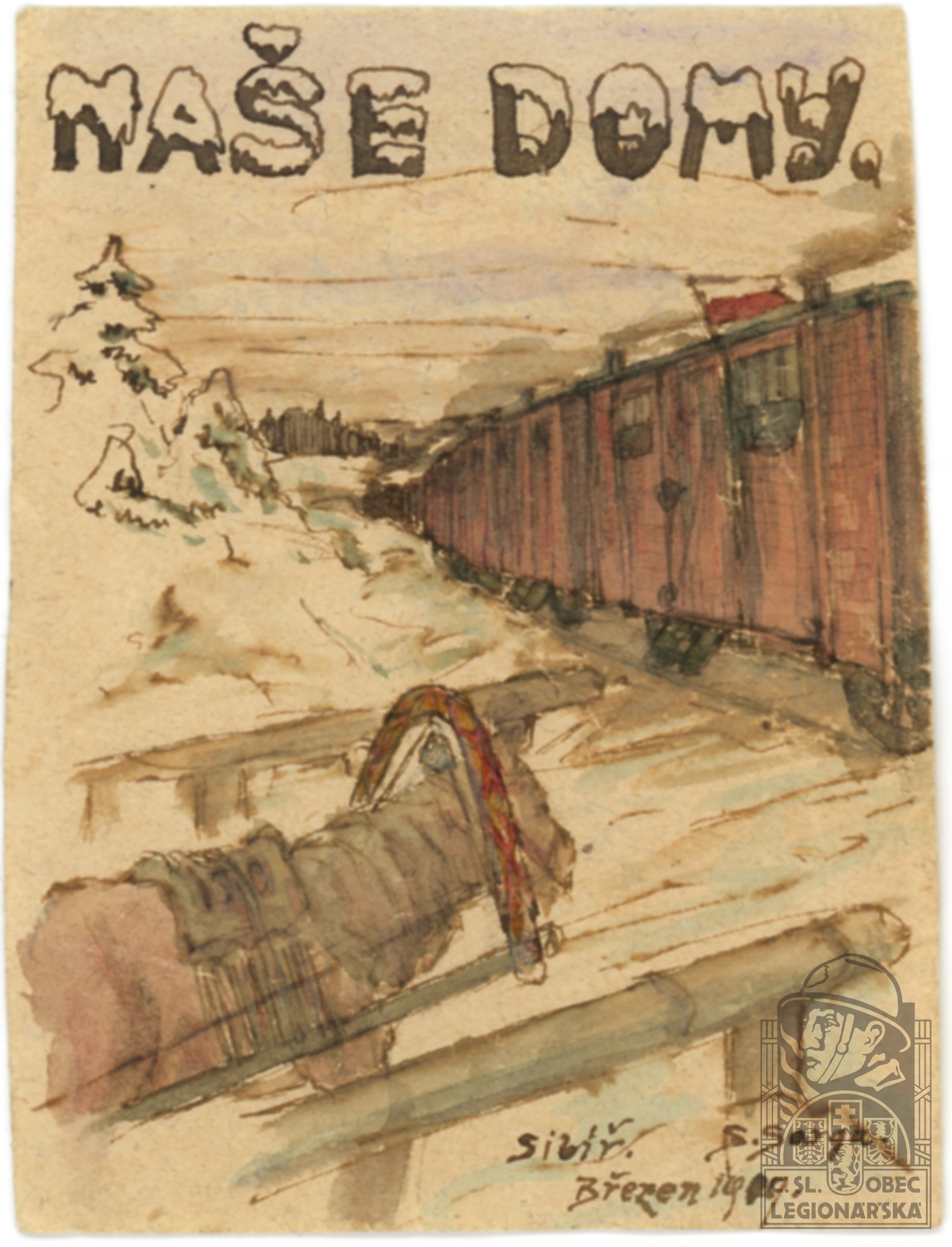 Sibiř, stanice Sarga, březen 1919; líc (106810.100)