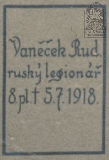 VANĚČEK Rudolf 15.6.1889 (119035.002)