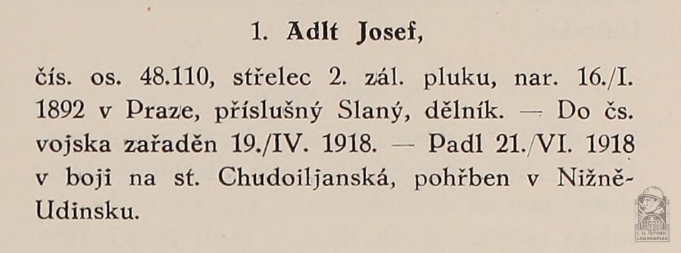 Padlí v bojích (PRAŽSKÝ-SLAVKOVSKÝ, F.I. Dějiny pěšího pluku 10 Jana Sladkého Koziny. Brno, 1927)(DSMO)