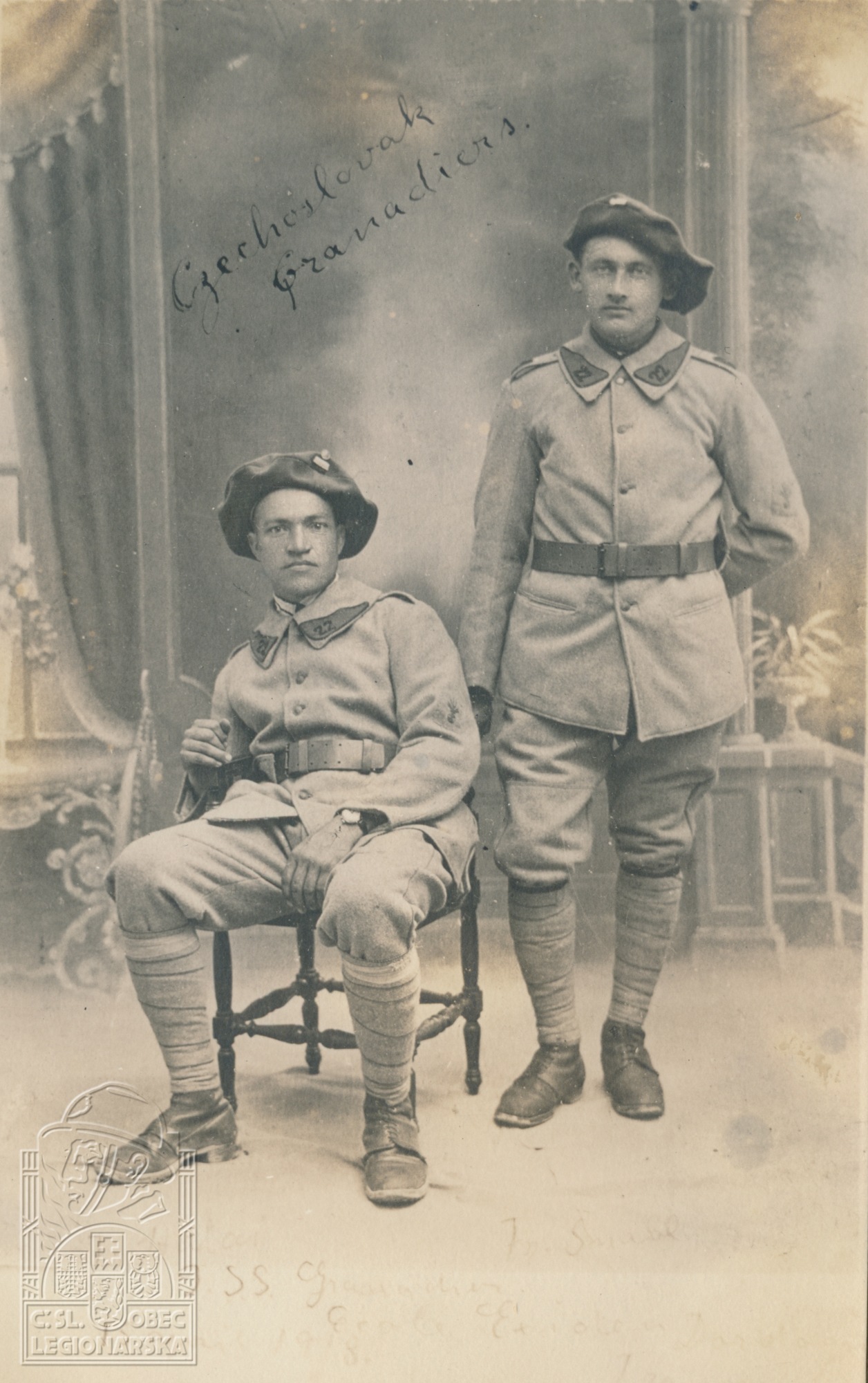 Granátníci Fr. Halas, Fr. Šmabl 15.4.1918, Dordoque VUA (130927.004)