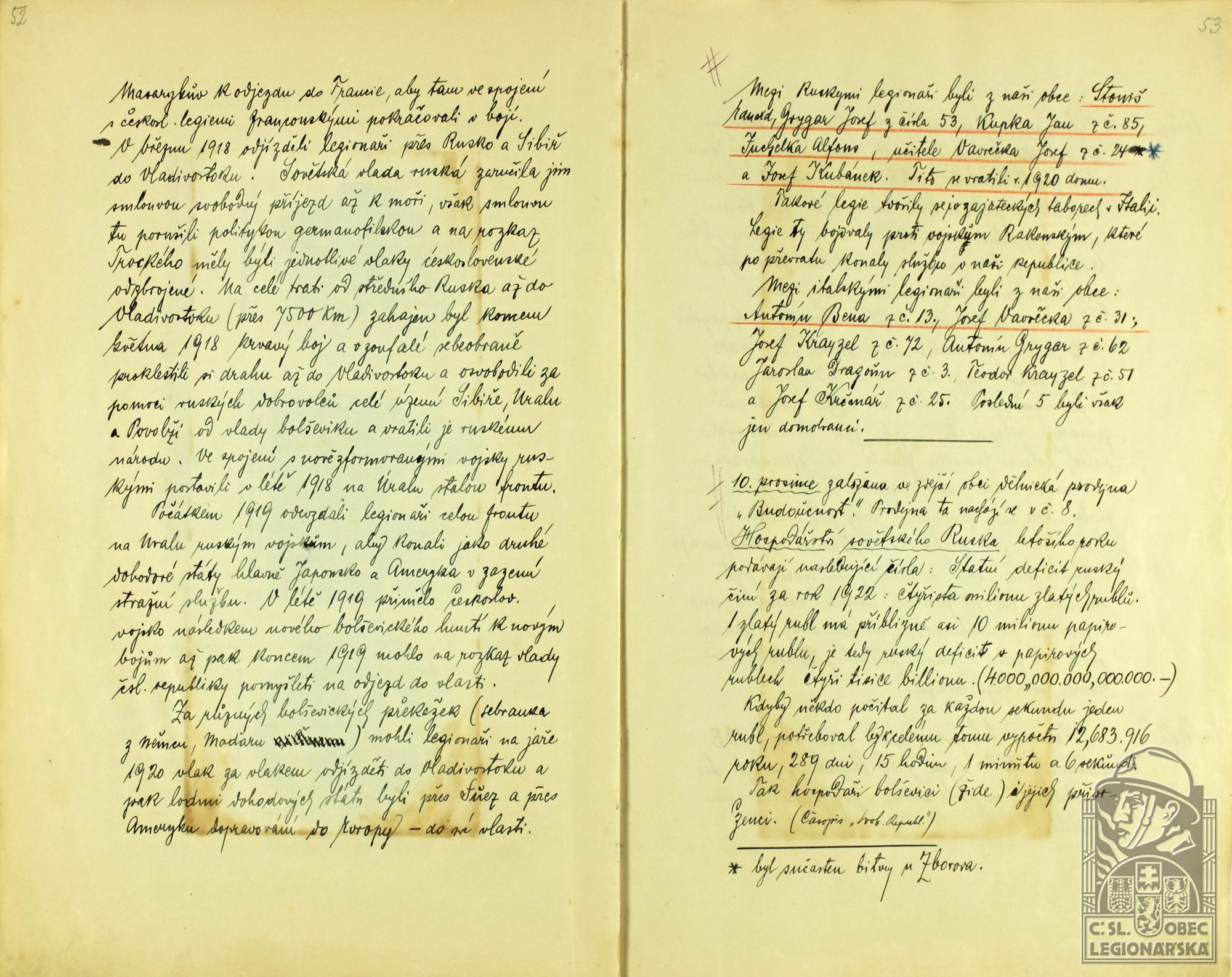 Zápis v kronice obce (Archiv obce Kyjovice inv.č. 20) (13935.600)