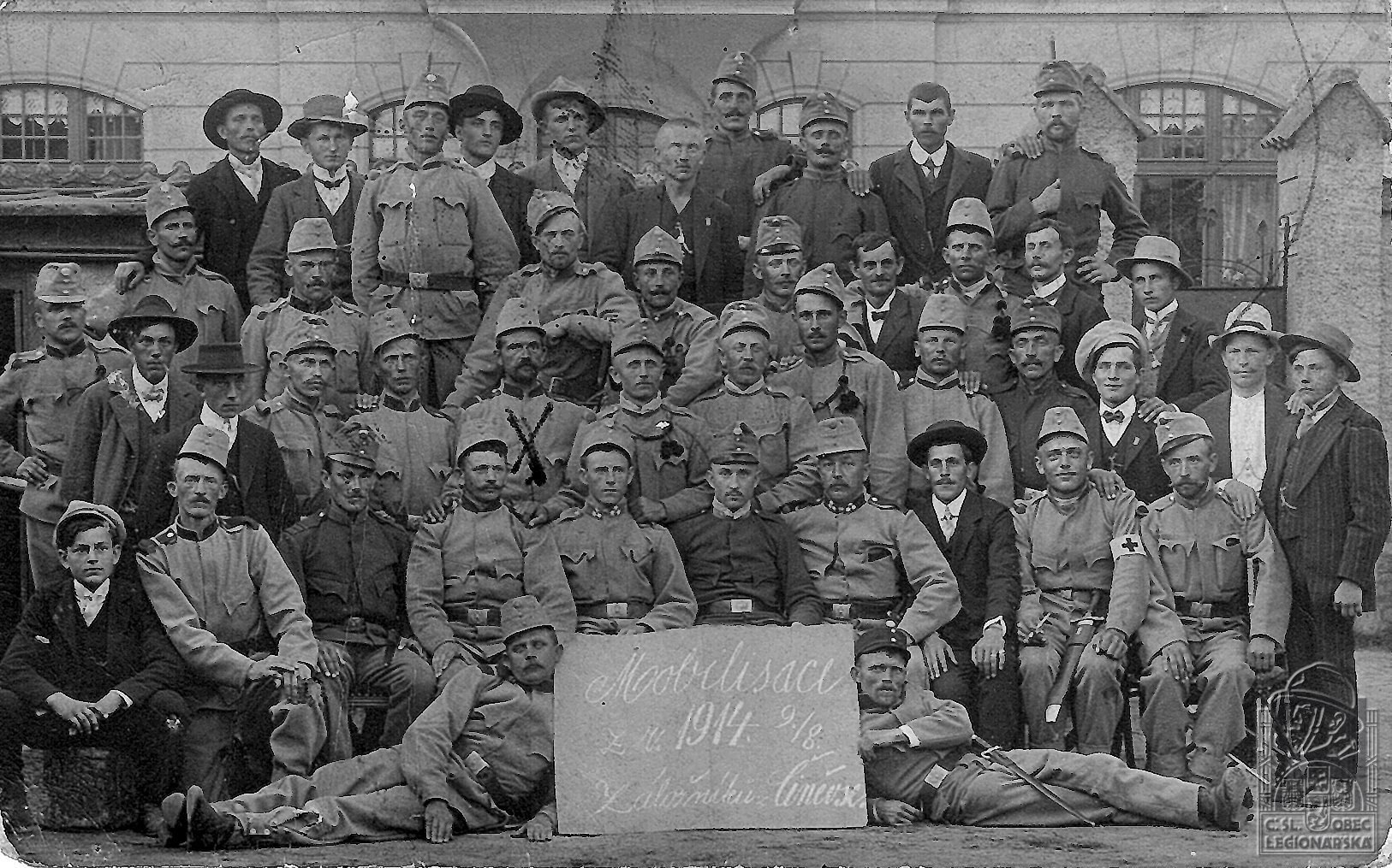 Mobilisace z r. 1914 Záložník z Čněvse, Alois Bittman označen křížkem (17070.002)