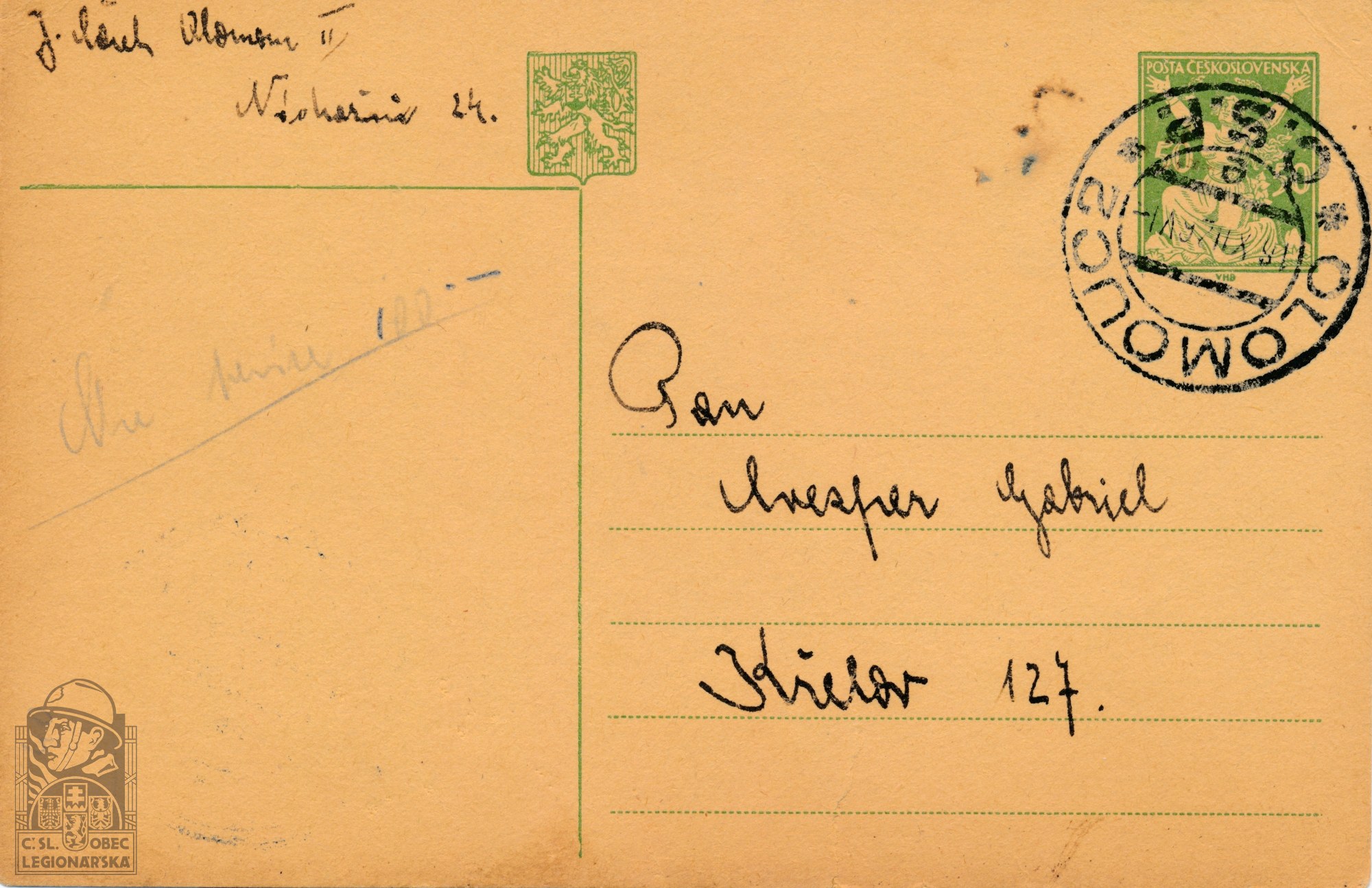 Žádost o vánoční nadílku 1926 SOkA Olomouc