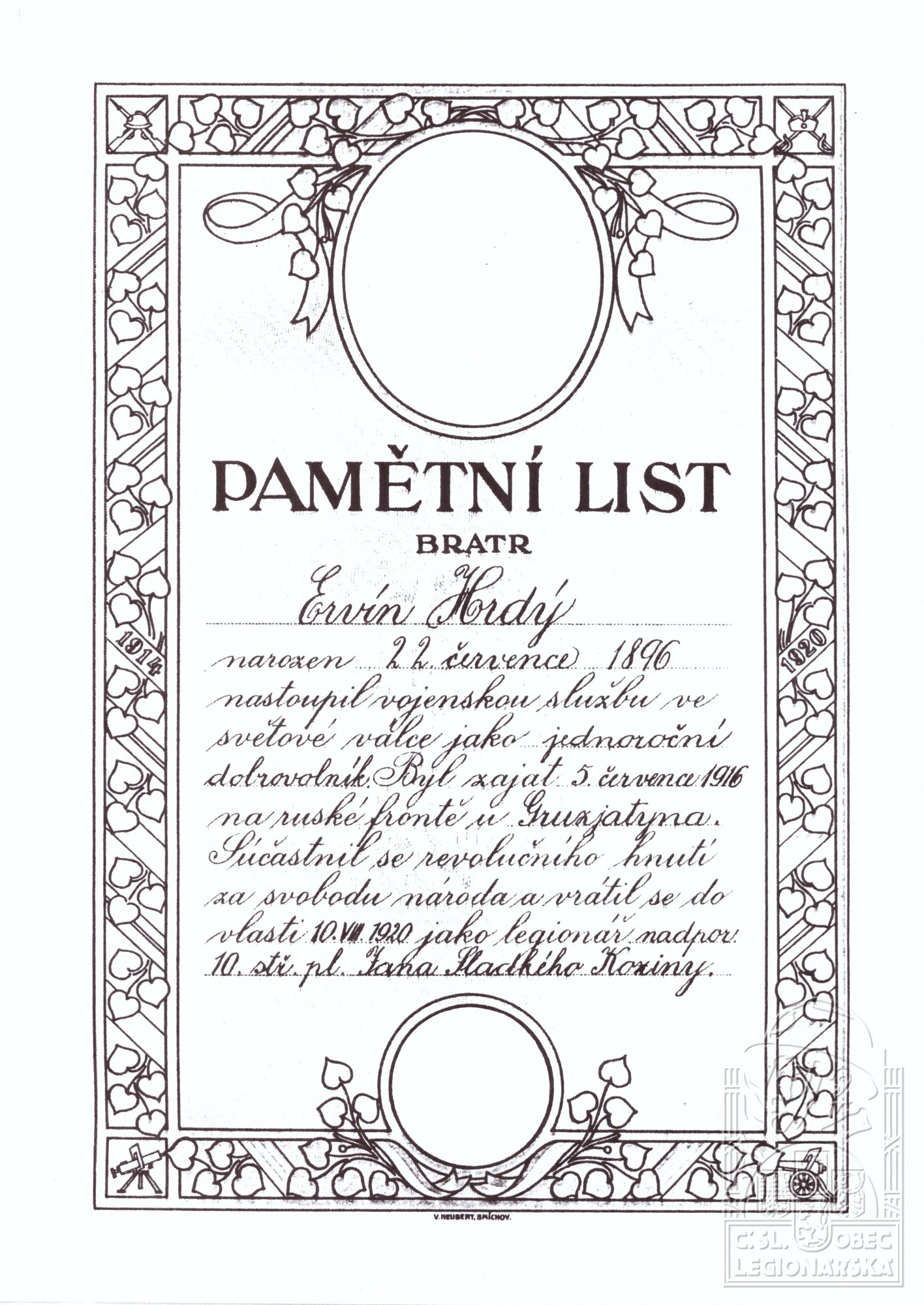 Pamětní list (24838.600)