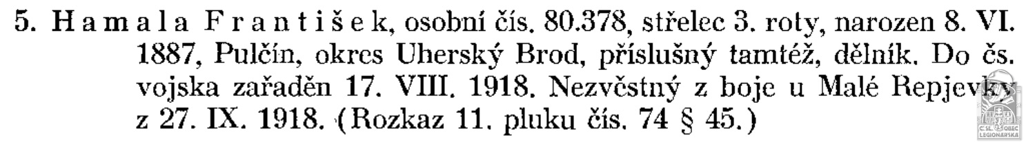 Nezvěstní (PRÁŠEK, Vojtěch. Pěší pluk 11 Františka Palackého. Praha, 1938)(Klub přátel K.V.)