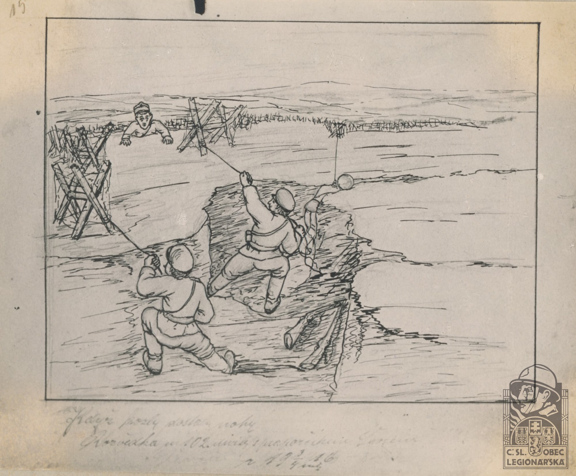 Kresba br. Jíry Jdyž kozy dostaly nohy z 3.4.1916 VUA