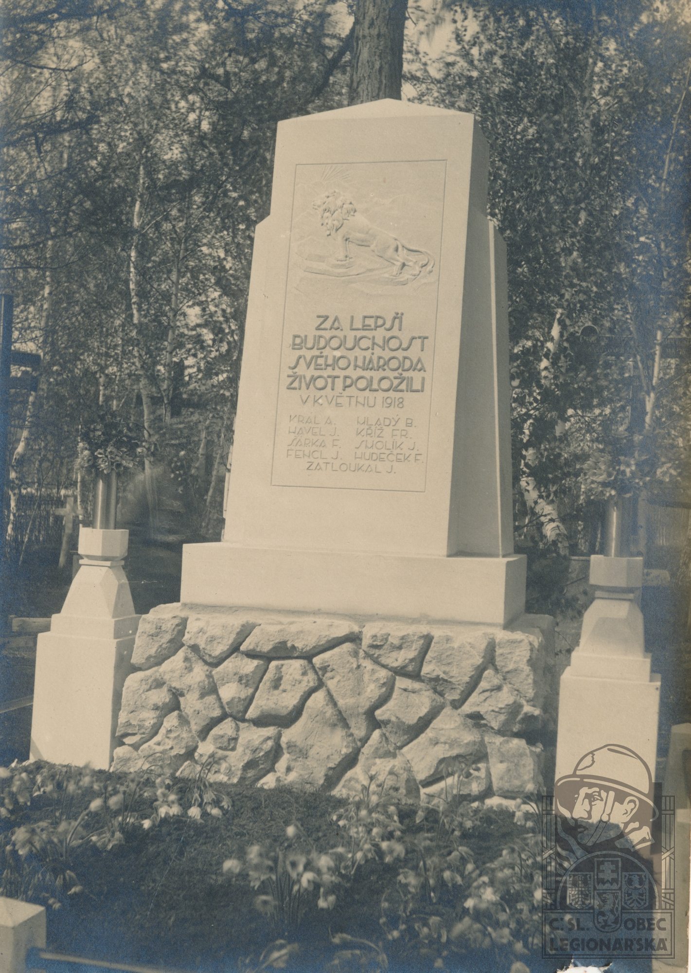 Pomník čs. dobrovolníků padlých v bojích u Marinsku, květen 1918