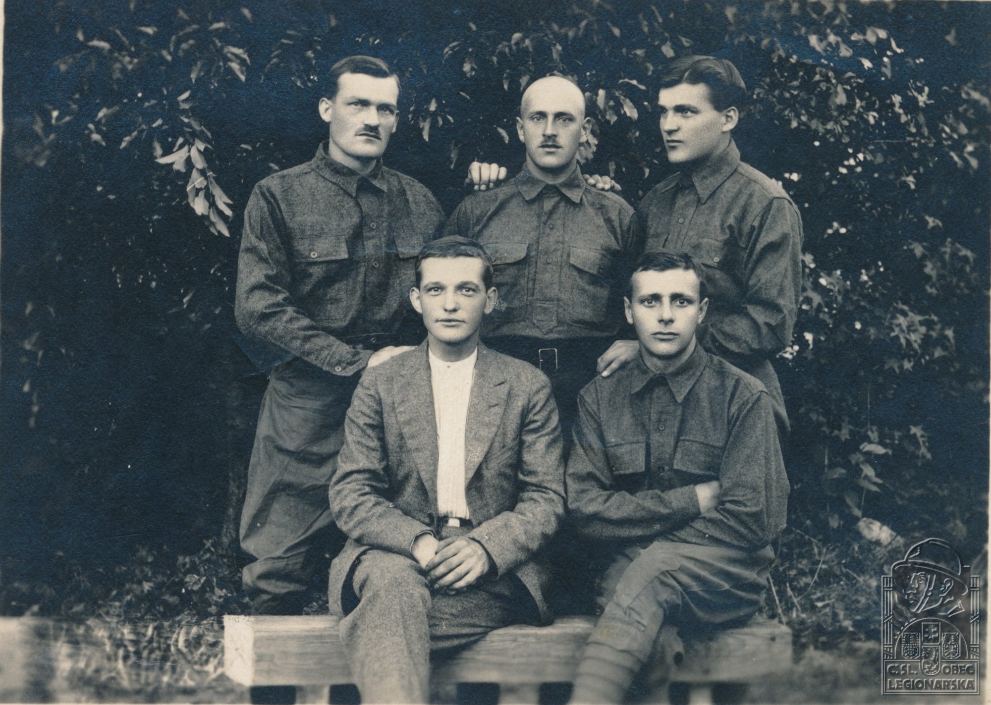 V Americe, červenec 1920, Šorma, Vondrášek, Černota, Vondrouš, Pražák, líc