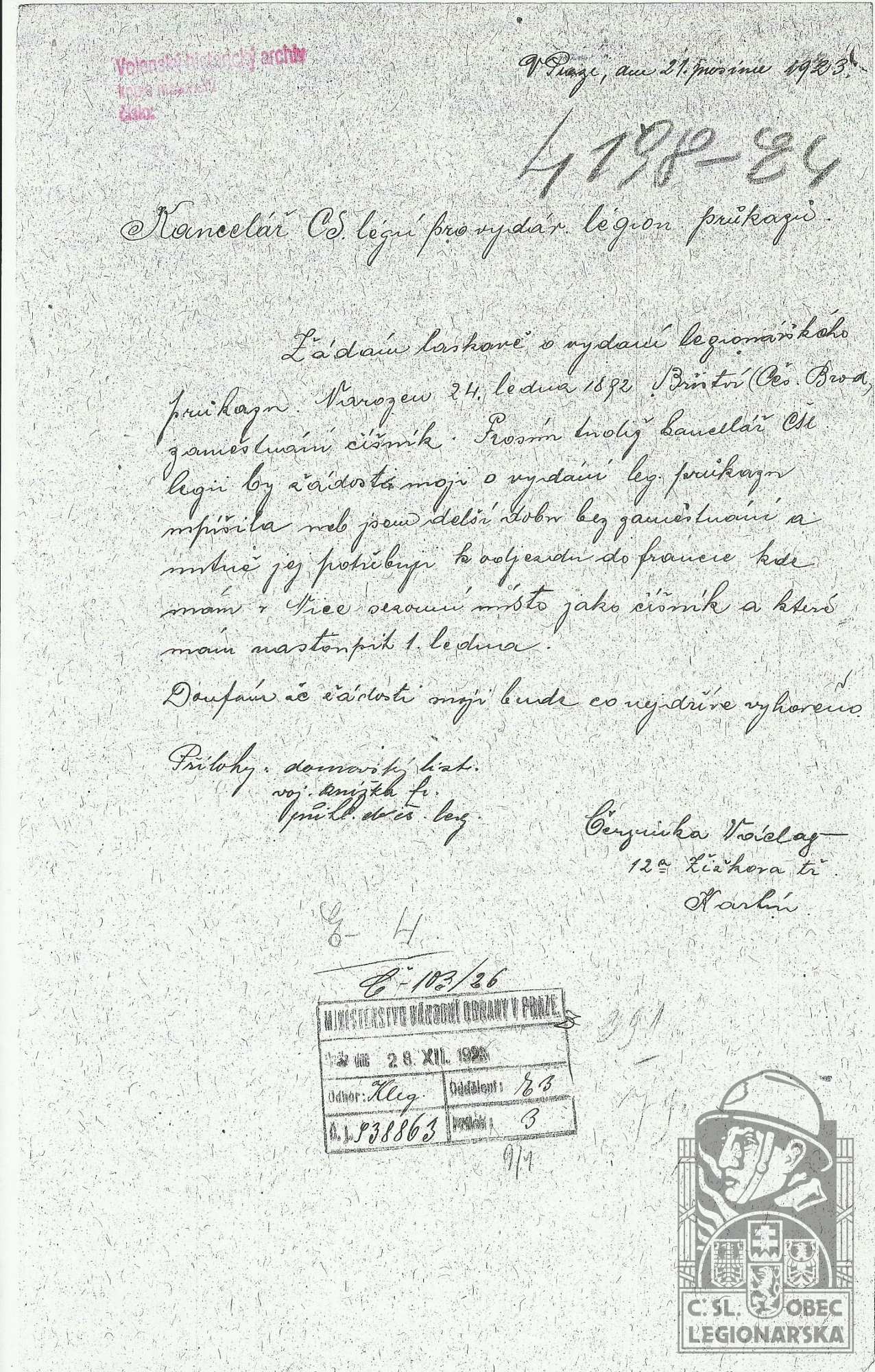 žádost o Leg. prukaz (6643.600)