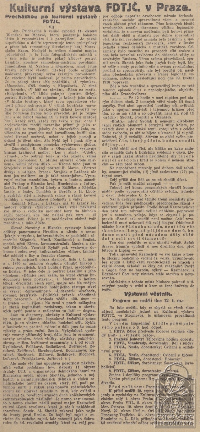 Kulturní výstava FDTJČ v Praze (Rudé právo 9.8.1923) (79774.623)