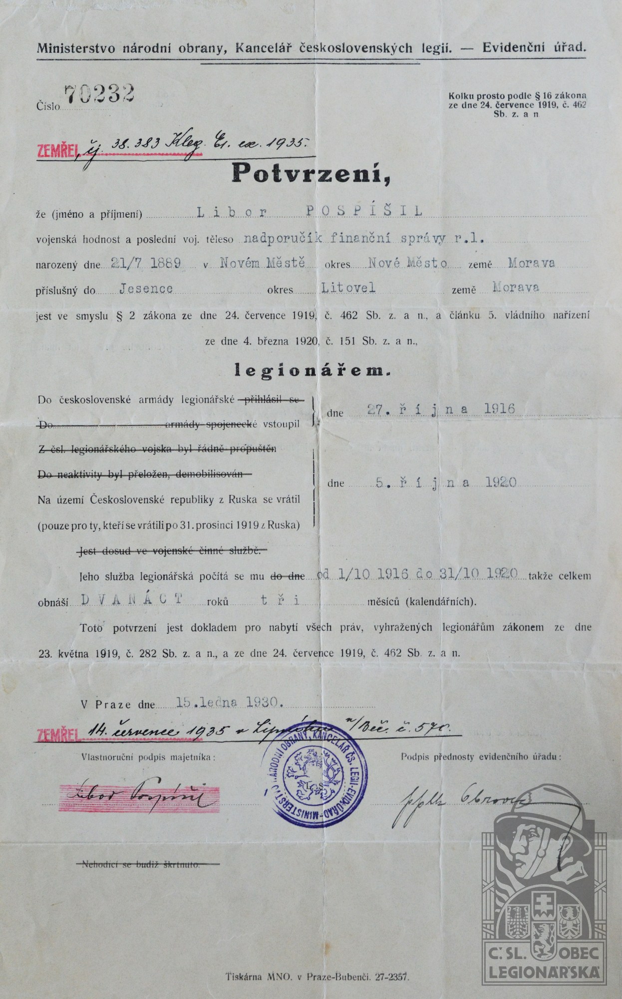 Potvrzení (84130.600)