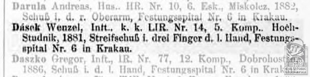Zranění (Nachrichten über Verwundete und Kranke ausgegeben am č. 191, 06.01.1915)(DSMO)